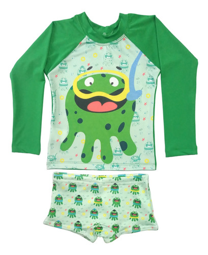 Sunga E Blusa Infantil, Kit Com Proteção Solar Uv50