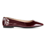 Flats Dama Salamandra Balerina Vino Charol 1841