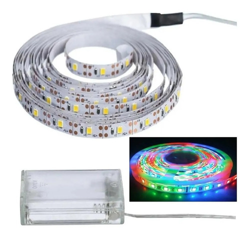 Fita Super Led 2m Metros Sem Fio 120 Leds Branco Colorida