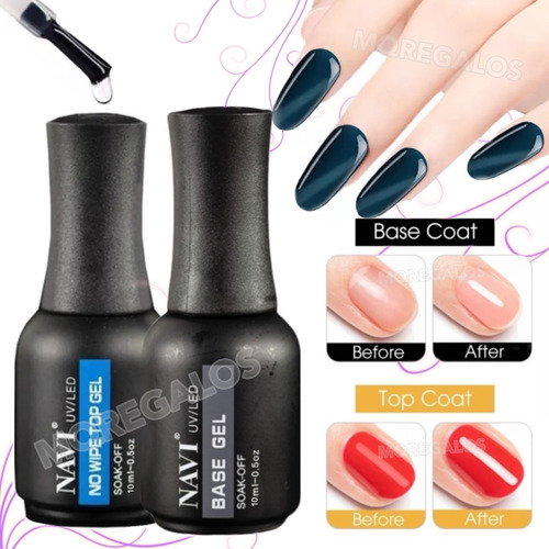 Base Coat Y Top Coat Navi 10ml Esmalte Semipermanen Soak Off