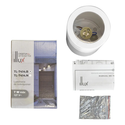 Lámpara Techo Exterior Ip54 Blanco Base Gu10 Sin Foco Sobreponer Resistente Salinidad Humedad Terrazas Pasillos Zonas Costeras Playa Profesional Costa Line By Illux Tl-7414.b