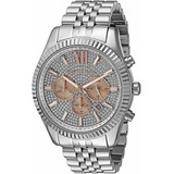 Reloj Para Hombre Michael Kors Lexington Mk8515 Color De La Correa Plateado Color Del Bisel Plateado Color Del Fondo Plateado