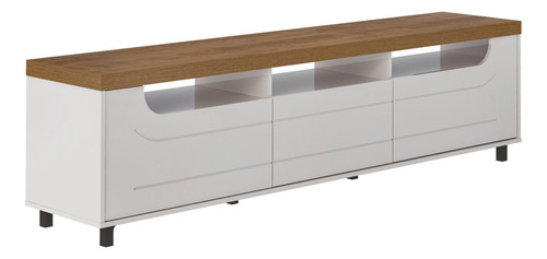 Mueble Para Tv 75 En Mpd 200cm Con Soporte Pino Con Blanco