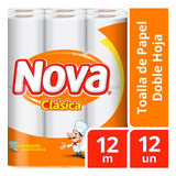 Toallas Nova Clásica Doble Hoja 12,5 Mts X 12 Rollos