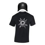 Camiseta Y Gorra Naruto Simbolo Trigrama Hombre 100%algodon