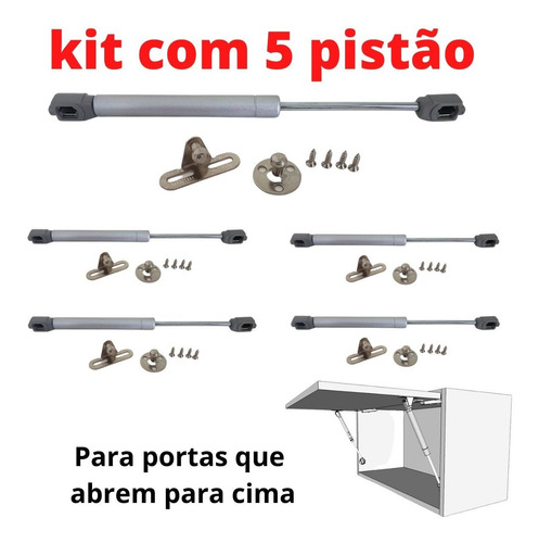 Amortecedor 100n Pistão A Gás Armário Cozinha 5 Unidades Kit