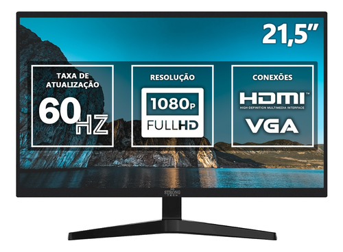 Monitor 21,5 Polegadas Led Widescreen Hdmi Vga Strong Tech