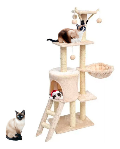 Rascador Gimnasio Para Gatos Oem Con Rascador Color Beige