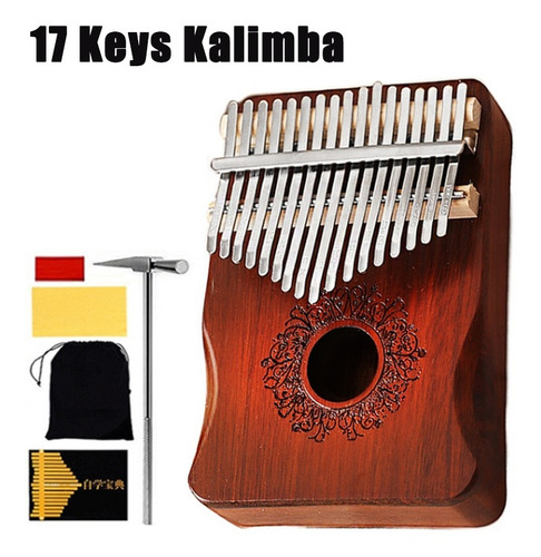 17 Teclas Kalimba Dedo Polegar Piano E Instrumento Musical P