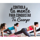 Vinilo  Decorativo Pilates Gimnasio Frases Gym 100x120