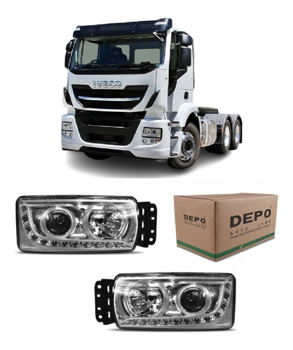  Par Farol Iveco Stralis C/ Led Projetor Manual 2013/17 D/ E