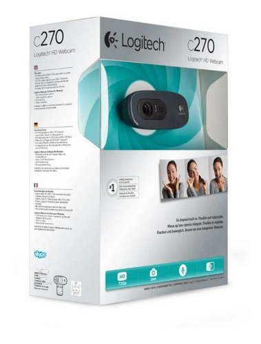 Webcam Logitech C270 Hd Com 3 Mp Para Chamadas E Gravações E