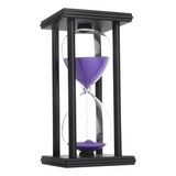 Temporizador De Arena De Reloj De Arena, De Madera Negra, 30