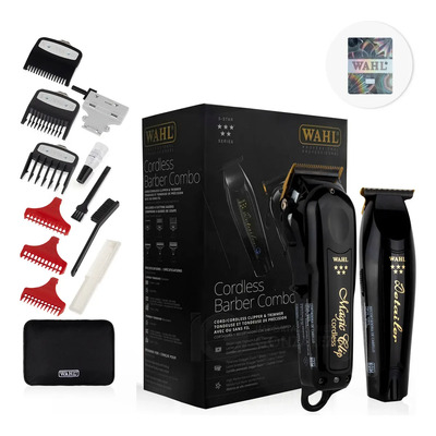 Máquina Para Cortar Cabello Profesional Wahl Barber Combo Inalámbrico Magic Clip Cordless Black + Detailer Li Trimmer 5 Star 3025397 Kit De Barbería Con Holograma De Autenticidad | Meses sin interés