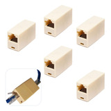 Adaptador Emenda Cabo De Rede Extensão Fêmea Rj45 Kit 5 Unid