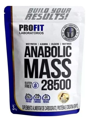 2x Hipercalórico Anabolic Mass 28500 3kg  ( 6kg )profit Labs