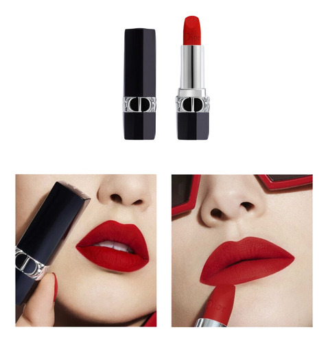 Batom Dior Color Couture Rouge Dior Cor 999 Velvet Boca 