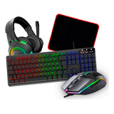 Kit Gamer Evolut Teclado + Mouse + Headset + Mouse Pad