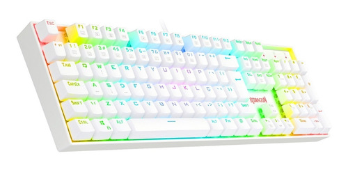 Teclado Redragon Mitra Lunar White K551w Switch Blue Rgb