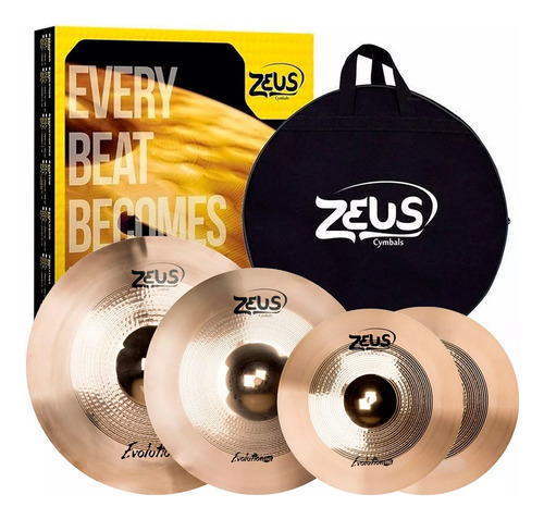 Kit Pratos Bateria Zeus Evolution Pro Set C Liga B-10