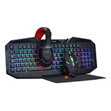  Kit Gamer 4 En 1 Teclado + Mouse + Auricular + Pad Noga 403