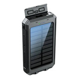  Banco De Energia Solar 10000mah 2 Portas Usb Lanterna