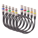 Juego De 5 Cables Xlr Coloridos De 3 Pines Macho A Hembra Of