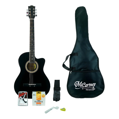 Guitarra Electroacústica Mccartney Slim Color Negro, Con Accesorios y Orientación Diestra | MercadoLibre