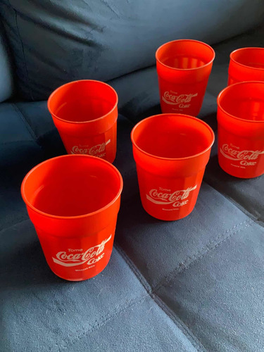 Vaso Coca-cola - Boca Ancha - Plástico  Set X 6 Vasos  Usado