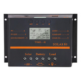 Controlador De Carga Solar Pwm 60a 12v/ 24v Lcd Regulador Ca