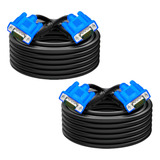 2pz Cable Vga A Vga Macho 5 Metros Doble Filtro Proyector 