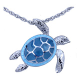 Guy Harvey Jewelry Collar De Tortuga Marina Azul Con Esmalt.