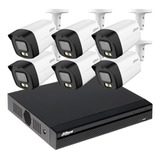 Kit 6 Camaras Seguridad Dahua Con Audio 1080p 2mp Exterior