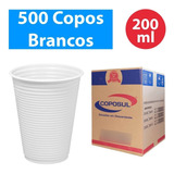 Copo Descartável 200ml Água Refrigerante 500 Unid Branco