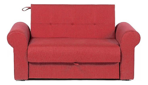 Sofá Cama Color Living Jazmin Chenille Rojo Diseño De La Tela Big Ponme