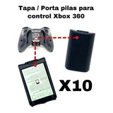 10 Tapa Pilas Portacajas Control Xbox 360 Porta Pilas Negra