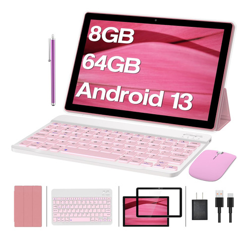 Tablet 10 PuLG 4gb Ram 64gb/512 Gb Rom Mouse Teclado Funda