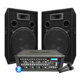 Equipo Consola Potenciada 8 Canales Usb+2bafles15' + 2 Mic.