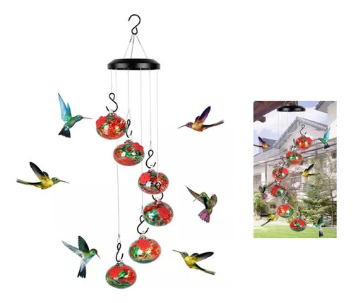 Alimentación De Colibríes Colgante Con Campana De Viento#