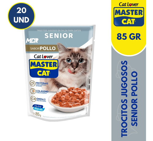 Master Cat Sachet Senior Pollo 85gr X20 Und | Mdr