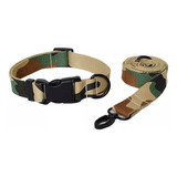 Conjunto Collar Y Correa Para Perro Grande Diseño Camuflaje