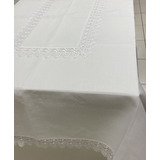 Toalha De Mesa Retangular Renda 8 Lugares Branca 1,60x2,70