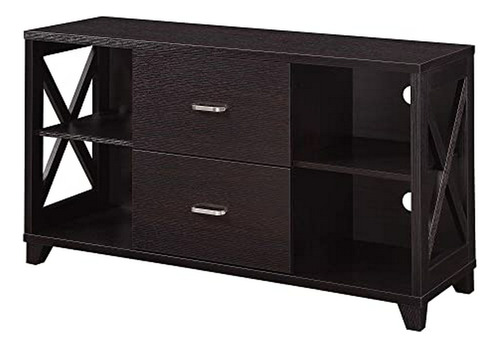 Mueble Tv Oxford Deluxe 2 Cajones, Espresso.