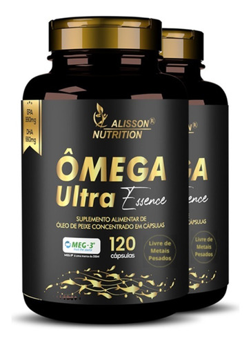 Ultra Ômega 3 1000mg 2x120cáps Rico Em Epa 990mg Dha 660mg