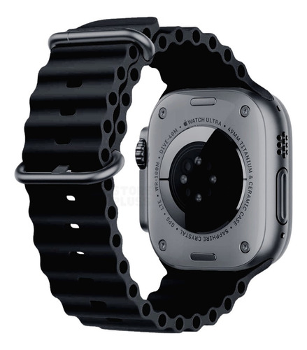 Pulseira Oceano Para Apple Smartwatch Ultra 49mm Cor Preta Cor Preto