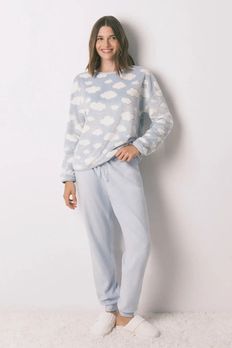 Pijama Mujer Polar Blanco Ws