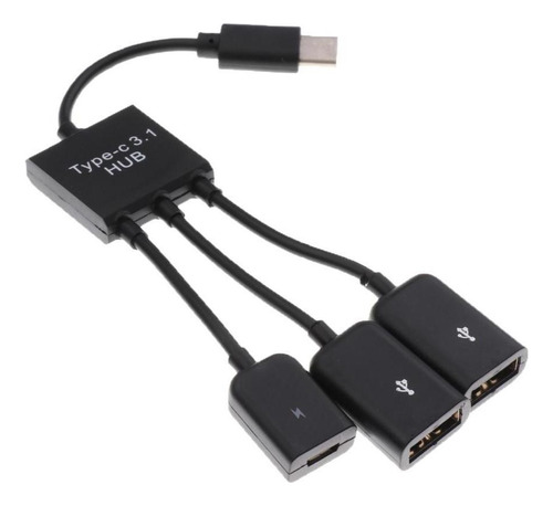 Usb 3.1 Tipo C A Hembra 2 Dual Usb A 2.0 Micro Usb Otg Hub