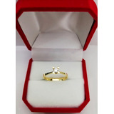 Anillo Compromiso Oro 18 Kilates Diamante De 0.14 Ct.