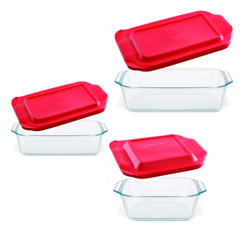 Juego De Fuentes Para Horno Pyrex X3pz Profundas Con Tapa