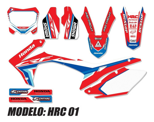 Kit Calcos Grafica Honda Crf 250 14/17 450r 13/16 - Gruesas!